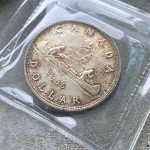 Load image into Gallery viewer, 1936 Canada 1 Dollar Silver Coin One Dollar - ICCS Gem 65 - Attractive Patina

