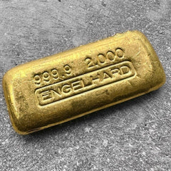 Engelhard 2 oz Gold Poured Bar .9999 2oz - No Serial with nice Pour Lines