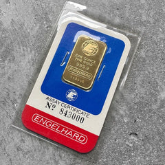 Vintage Engelhard 1 oz Gold Bar .9999 1oz - Sealed in Assay Card