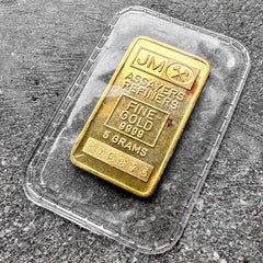 Johnson Matthey 5 Gram Gold Bar Struck Logo back .9999+ - Sealed