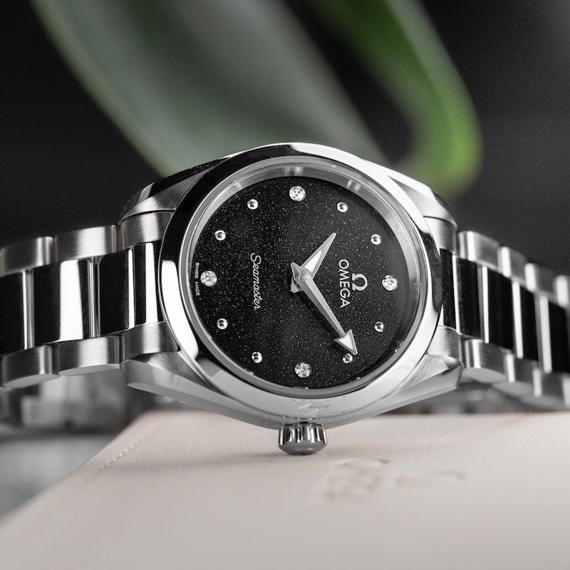 28mm Ladies Omega Seamaster Aqua Terra 22010286051001 Stainless - Diamond Dial