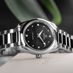 28mm Ladies Omega Seamaster Aqua Terra 22010286051001 Stainless - Diamond Dial