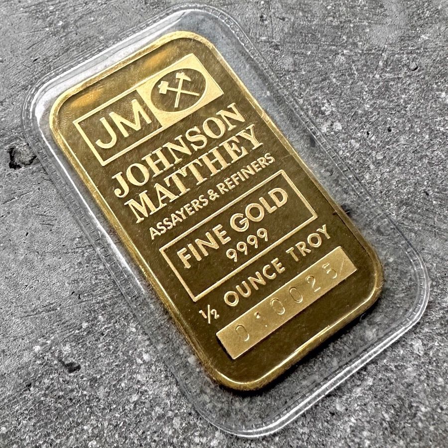 Vintage Johnson Matthey 1/2 oz Gold Bar .9999 1/2oz - Original Seal