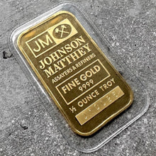 Load image into Gallery viewer, Vintage Johnson Matthey 1/2 oz Gold Bar .9999 1/2oz - Original Seal
