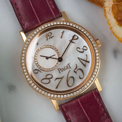 Piaget Altiplano Rose Gold P10345 - Mother Pearl Dial +Factory set Diamond Bezel