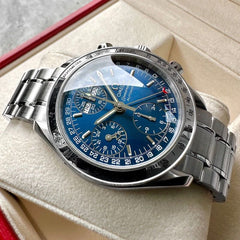 Mens Omega Speedmaster Reduced 3523.80 Blue Dial Stainless Steel - Triple Date