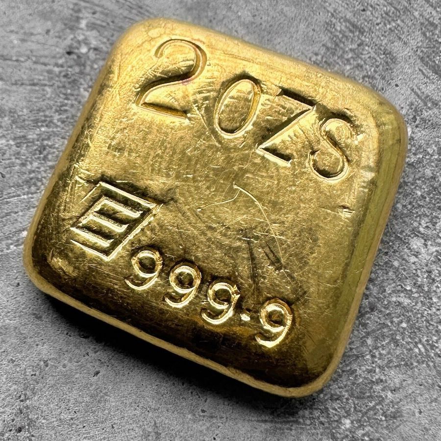 Engelhard 2 oz Gold Poured Bar .9999 2oz - Nice Pour Lines