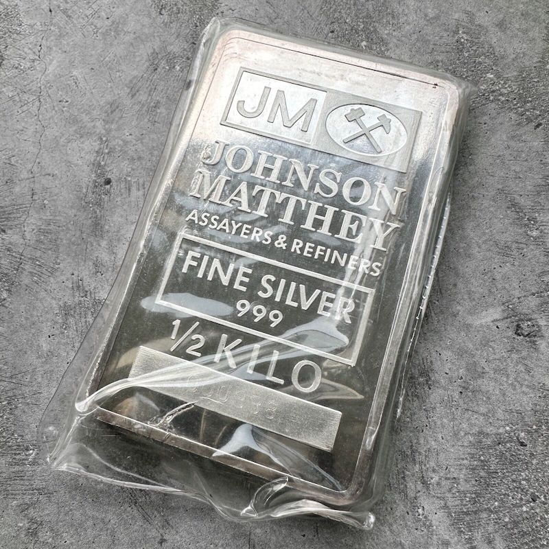 Vintage Johnson Matthey 1/2 Kilo .999 Silver Bar - Sealed