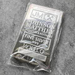Vintage Johnson Matthey 1/2 Kilo .999 Silver Bar - Sealed