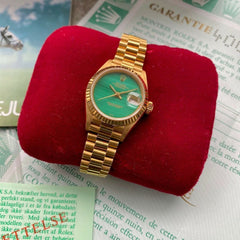 1988 Rolex Gold 26mm President 69178 Full Set -New Old Stock Condition Malachite