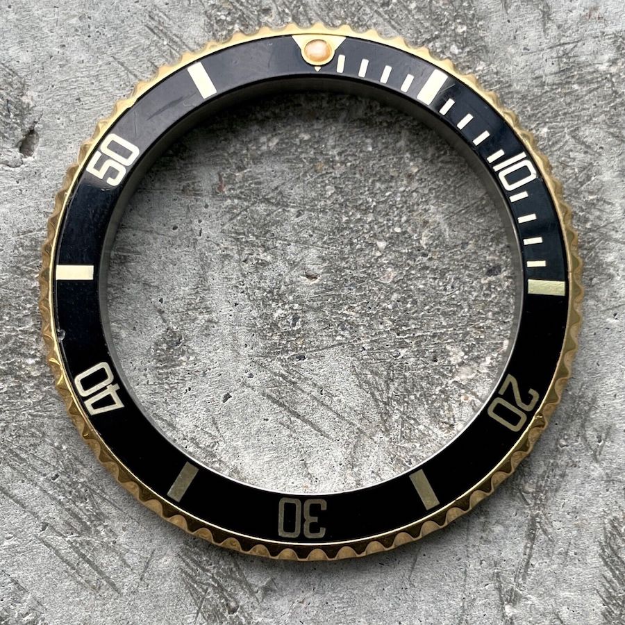 Rolex Original 18K Gold Black Bezel Insert + retaining ring 16808 16613 16618