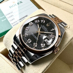 36mm Rolex Datejust 116201 Two Tone Rose Gold Jubilee Band - Box / Papers