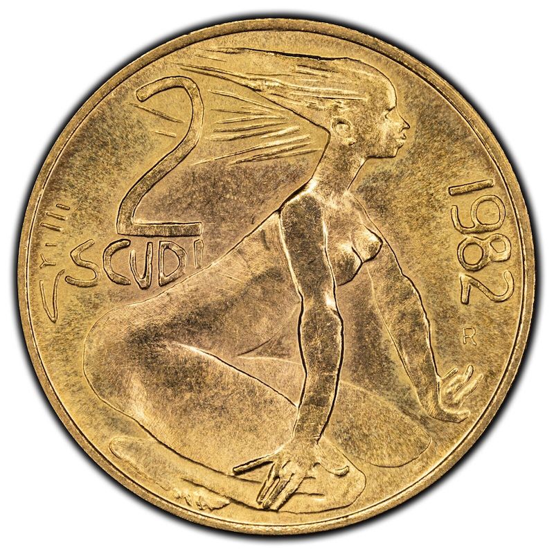 1982 San Marino 2 Scudi Gold Coin - Defence of Freedom