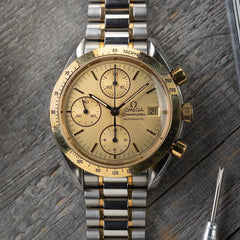 Mens Omega Speedmaster Reduced 3311.10 Gold Dial Stainless + 18K Yellow Gold