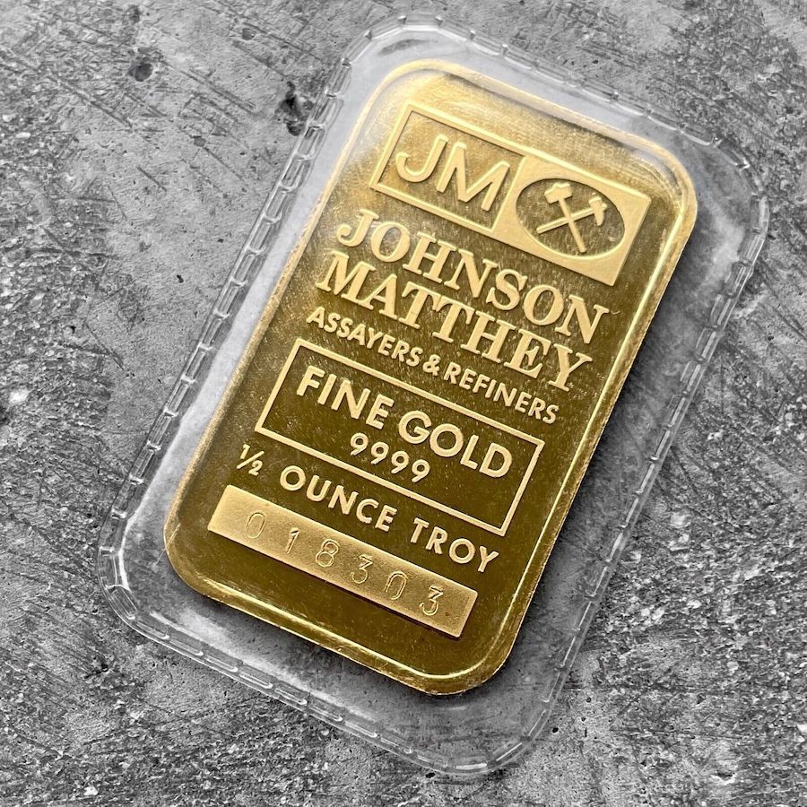 Vintage Johnson Matthey 1/2 oz Gold Bar .9999 1/2oz - Original Seal