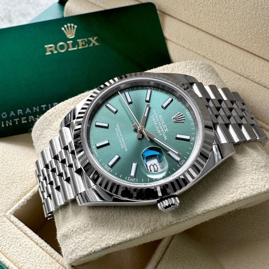 Sept 2023 Rolex 41mm Datejust 126334 Jubilee Box/ Papers - Mint Green
