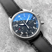 Load image into Gallery viewer, IWC Pilot Spitfire Chronograph Black Dial 3717 - Box and Papers - KevlarStrap
