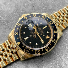 Load image into Gallery viewer, 1980 Rolex 1675 Yellow Gold GMT Master Vintage Nipple Dial
