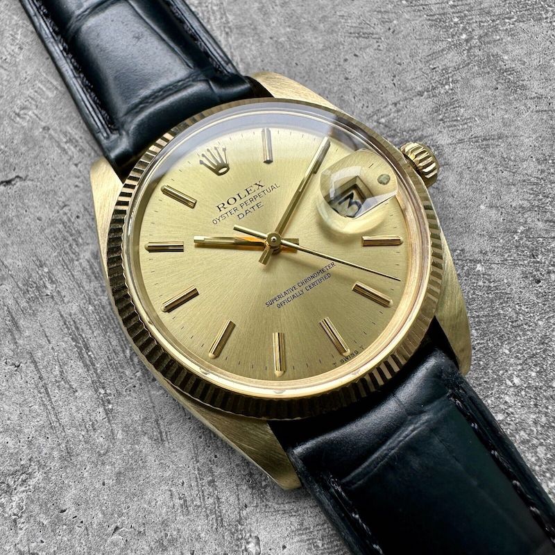 1979 Rolex Date 18k Gold 1503 - Box Papers - HolderBank 25 years Service