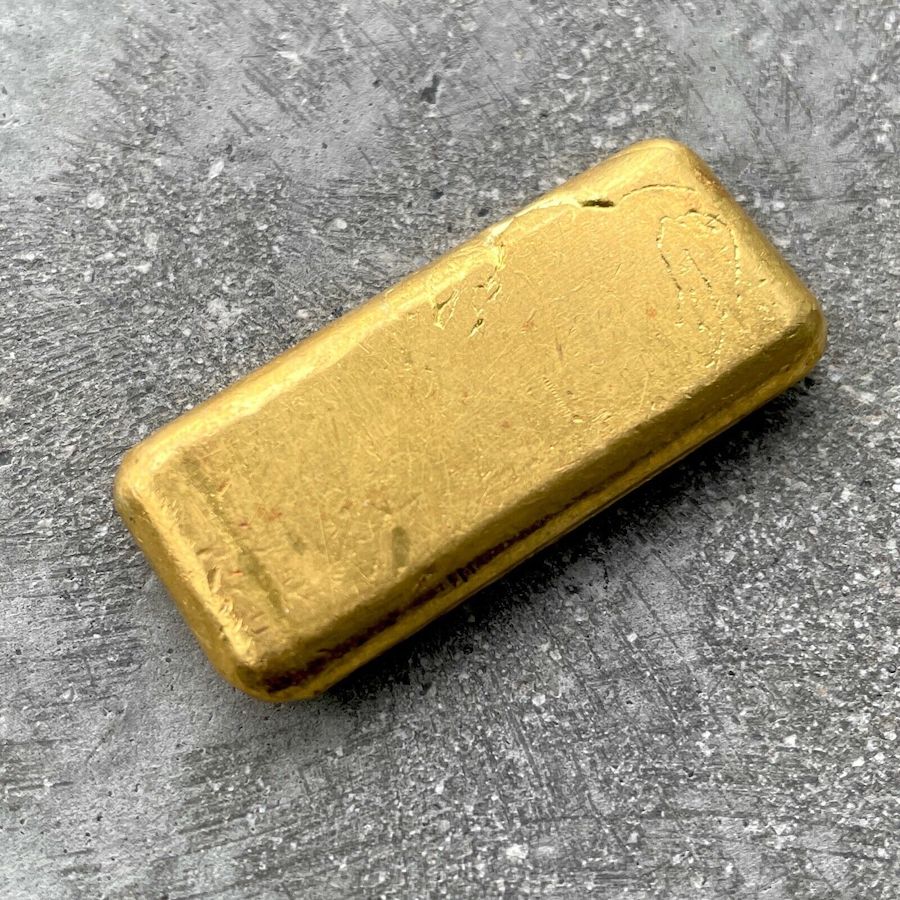 Engelhard 2 oz Gold Poured Bar .9999 2oz - Very attractive condition! Pour Lines