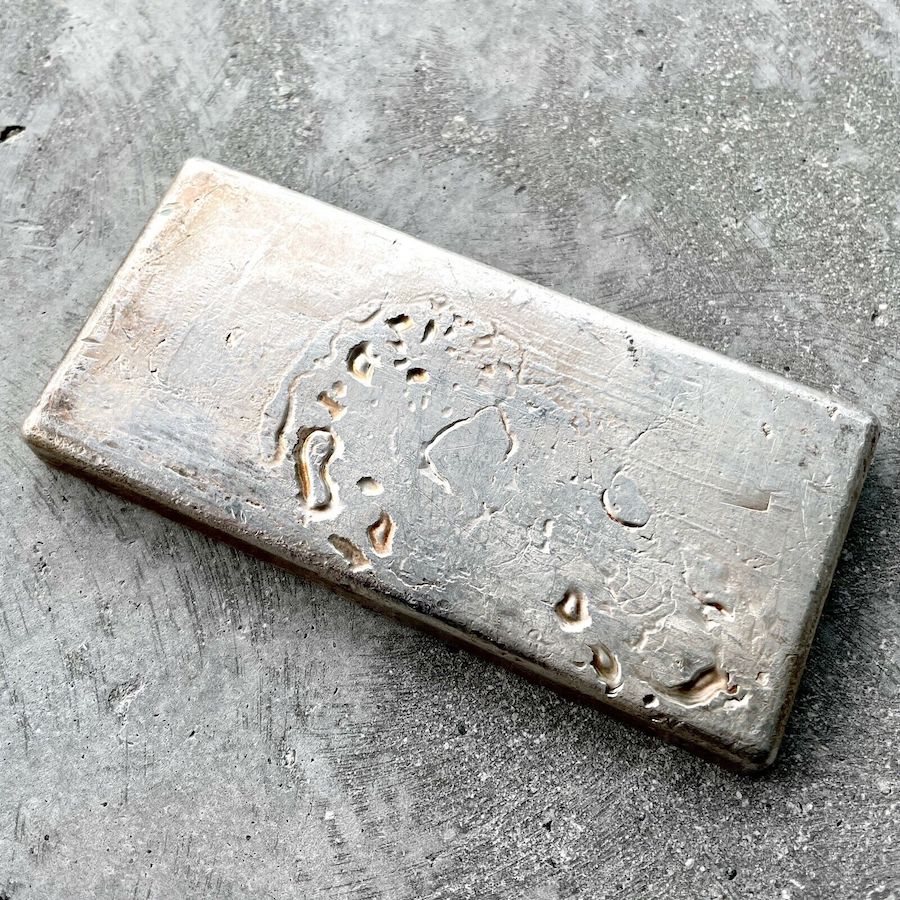 Engelhard 20 oz .999 Silver Poured 20oz Bar - Pretty Pour lines