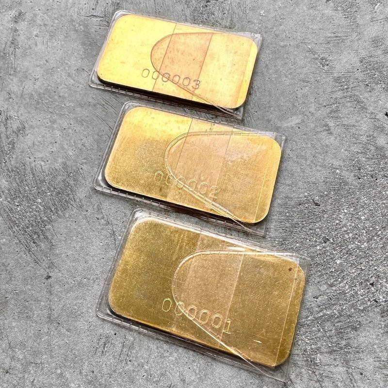 3 x Johnson Matthey Mallory 1 oz Gold Bar - Serial Number 000001 + 00002 + 00003