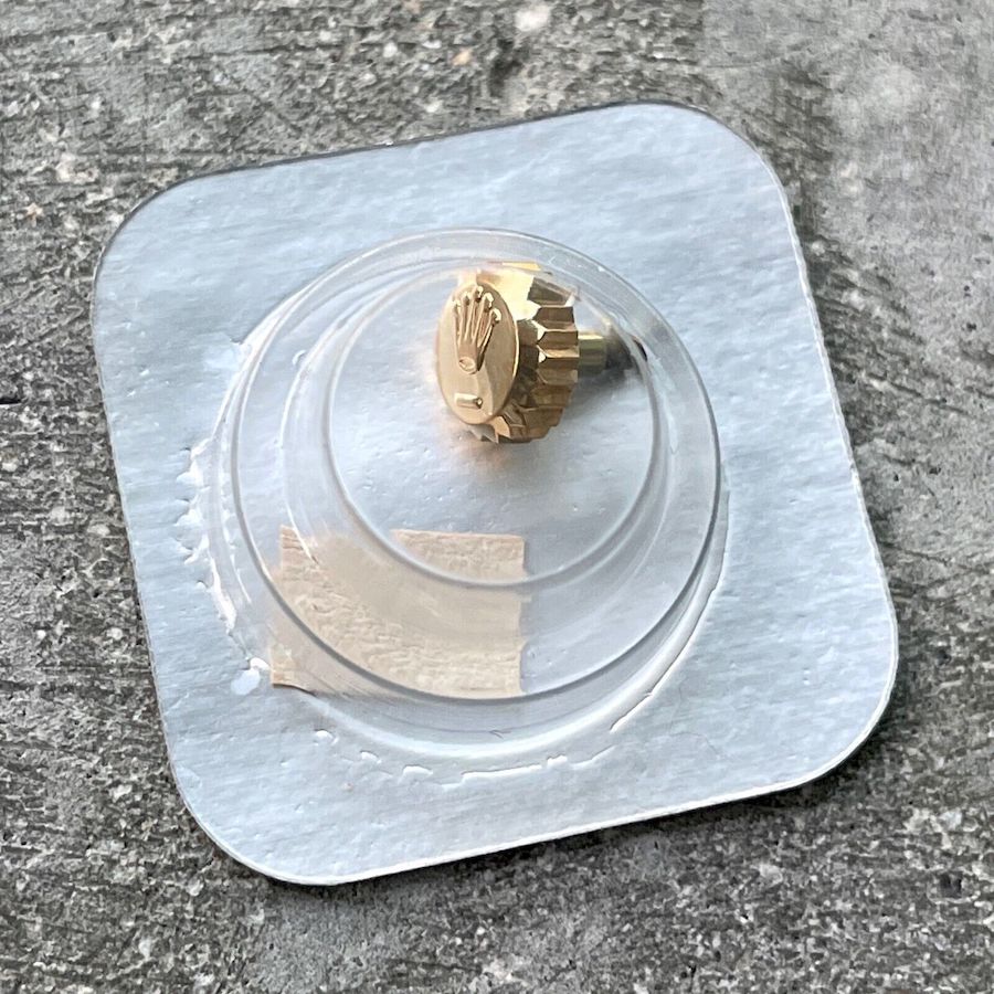 Genuine Factory Rolex Yellow Gold Twinlock Crown 24 603 8 - Sealed