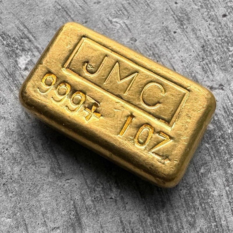Johnson Matthey Company 1oz TGM Tuscon Gold Mining Poured Bar .999 Fine JMC