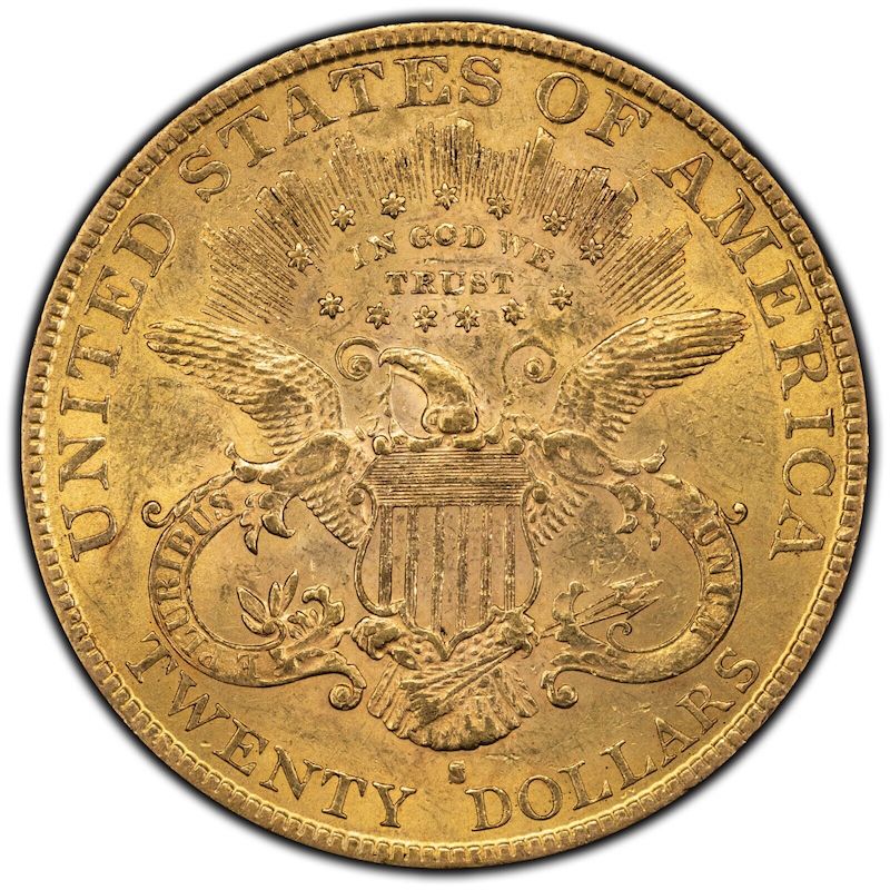 1893 United States $20 Liberty Double Eagle Gold Coin - Attractive!