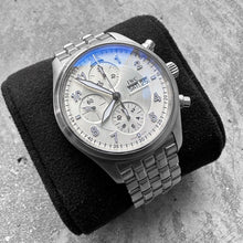 Load image into Gallery viewer, 42mm IWC Pilot Spitfire Stainless Steel 3717 Day Date Silver Dial - With box
