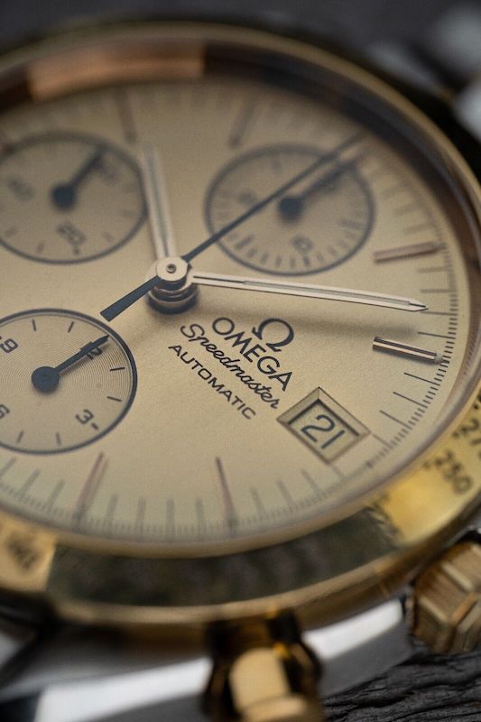 Mens Omega Speedmaster Reduced 3311.10 Gold Dial Stainless + 18K Yellow Gold