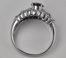Load image into Gallery viewer, Vintage Platinum 1.93ctw Blue Diamond Cluster ring - $12300 Appraisal
