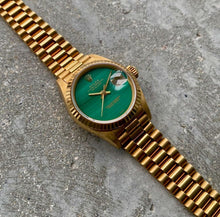 Load image into Gallery viewer, 1988 Rolex Gold 26mm President 69178 Full Set -New Old Stock Condition Malachite
