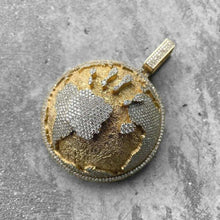 Load image into Gallery viewer, 10 KT Yellow Gold Pendant Globe 13 Carat diamonds Toronto Raptors 55k Appraisal
