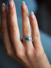 Load image into Gallery viewer, Vintage Platinum 1.93ctw Blue Diamond Cluster ring - $12300 Appraisal
