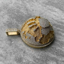 Load image into Gallery viewer, 10 KT Yellow Gold Pendant Globe 13 Carat diamonds Toronto Raptors 55k Appraisal
