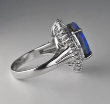 Load image into Gallery viewer, Vintage Platinum Natural 4.3ct Black Opal Diamond cocktail ring $7700 Appraisal
