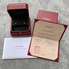 Authentic Cartier Diamond Stud Earrings 18K yellow gold - Box and Certificate