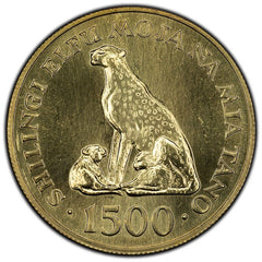 1974 Tanzania 1500 Shilingi Gold Coin KM #9 - Cheetah (Copy)