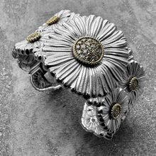 Load image into Gallery viewer, Buccellati Sterling Silver and Brown Diamond Blossoms Cuff Bracelet
