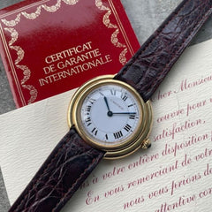 Vintage Mens Cartier Ellipse Gold Manual Wind 78-1 Serviced, Unpolished