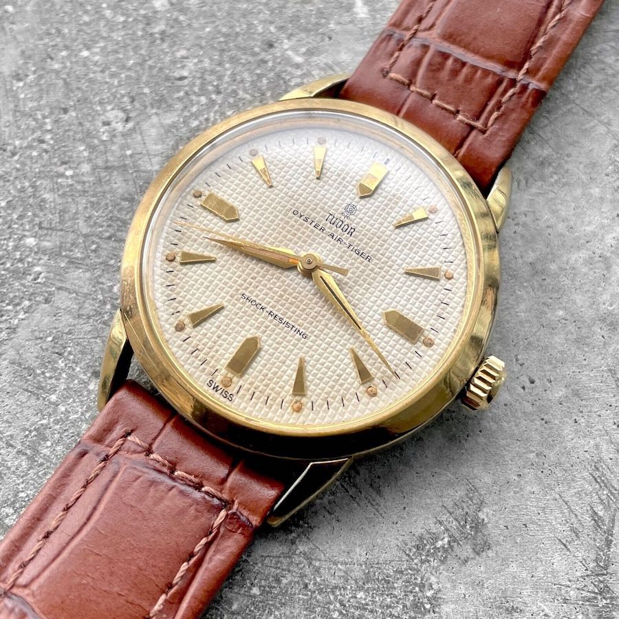 1960 Tudor Oyster Air Tiger 7957 Gold Capped - Stunning Honey Comb dial
