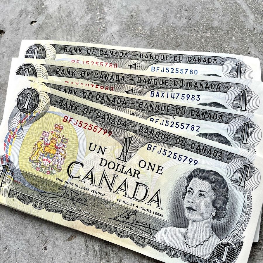 1973 Bundle Canada 100 Consecutive Banknotes - With EAX Replacement note