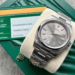 2016 Rolex Oyster Perpetual Stainless 116000 Box/ Papers - Stickered Dominos