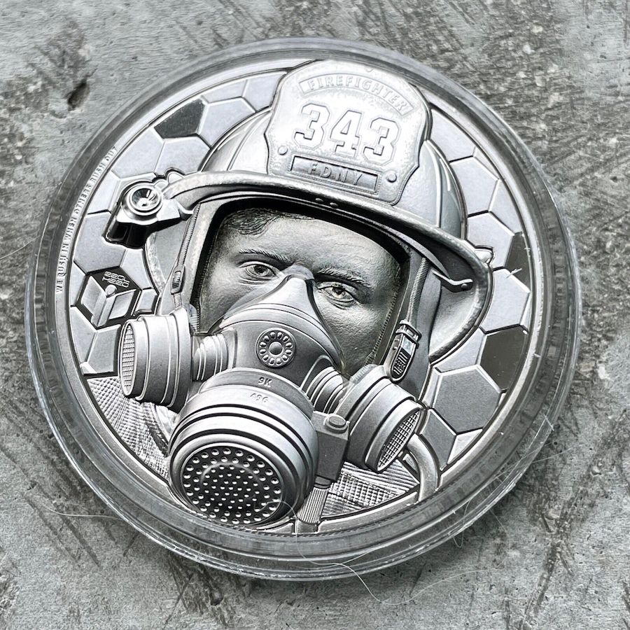 2021 Firefighter 1 oz Platinum .9995 Proof Cook Islands $250 Full Set