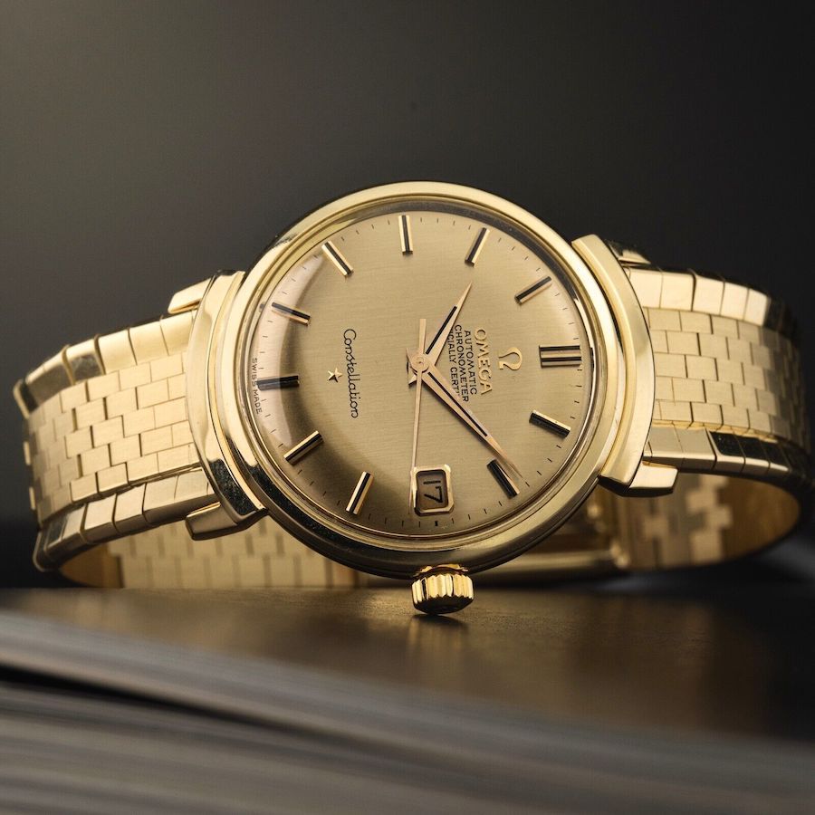 1966 Solid Gold Omega Constellation 168002 Grand Luxe - Brick Bracelet
