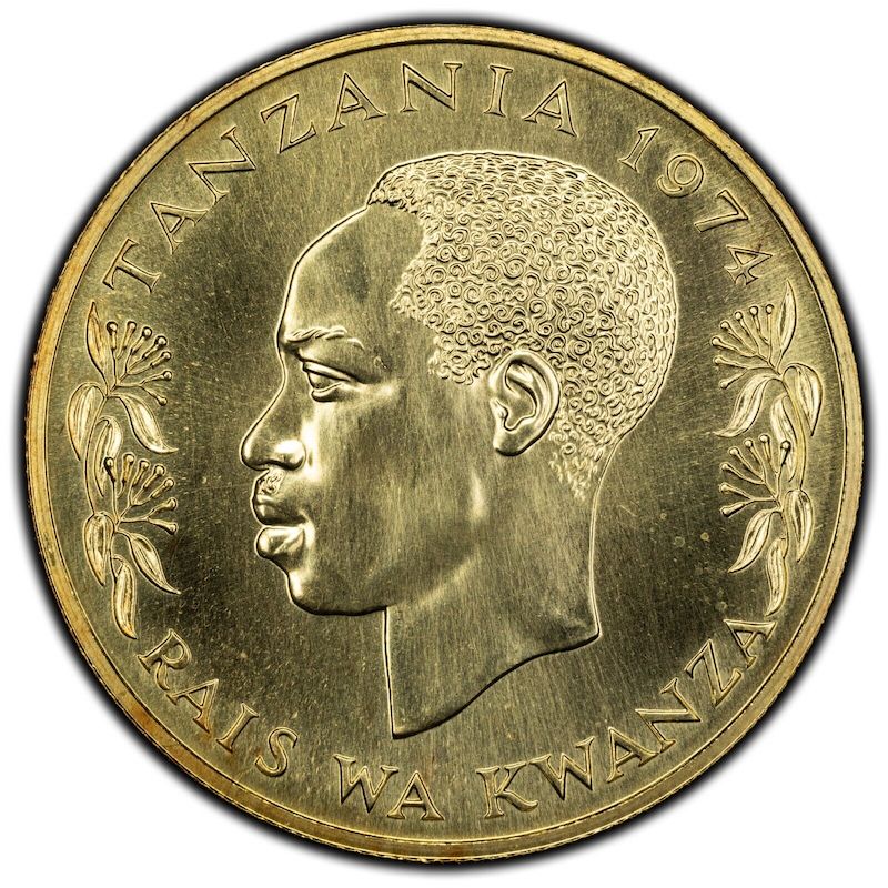 1974 Tanzania 1500 Shilingi Gold Coin KM #9 - Cheetah (Copy)