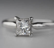 Load image into Gallery viewer, 19k White Gold 0.57ct VVS1 F Natural Princess Diamond Engagement Ring $7925
