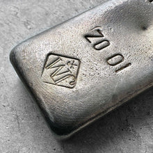 Load image into Gallery viewer, 10 oz .999 Silver Johnson Matthey Poured JM bar - Toner Bar - Nice Pour lines
