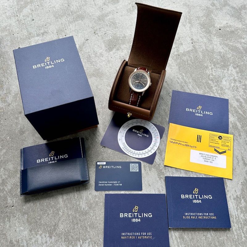 Mens Breitling Navitimer UI7326 Stainless + 18K Gold - Box and Papers